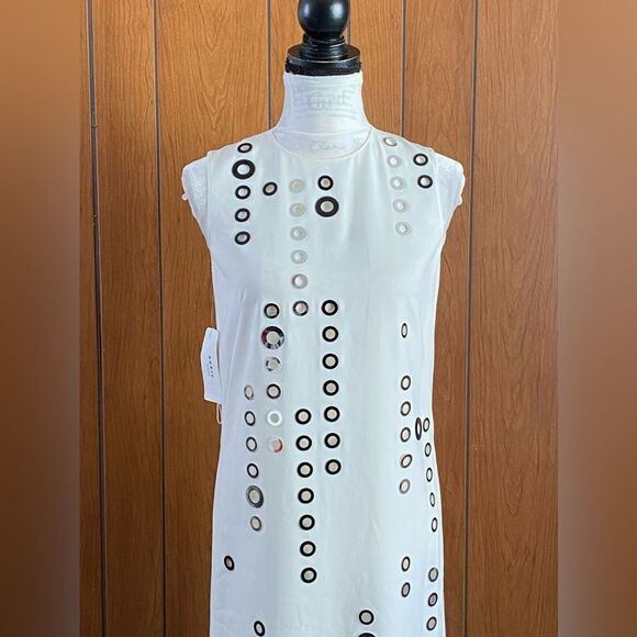 Akris punto Lasercut Eyelet Slip Dress size 4 - Picture 5 of 14